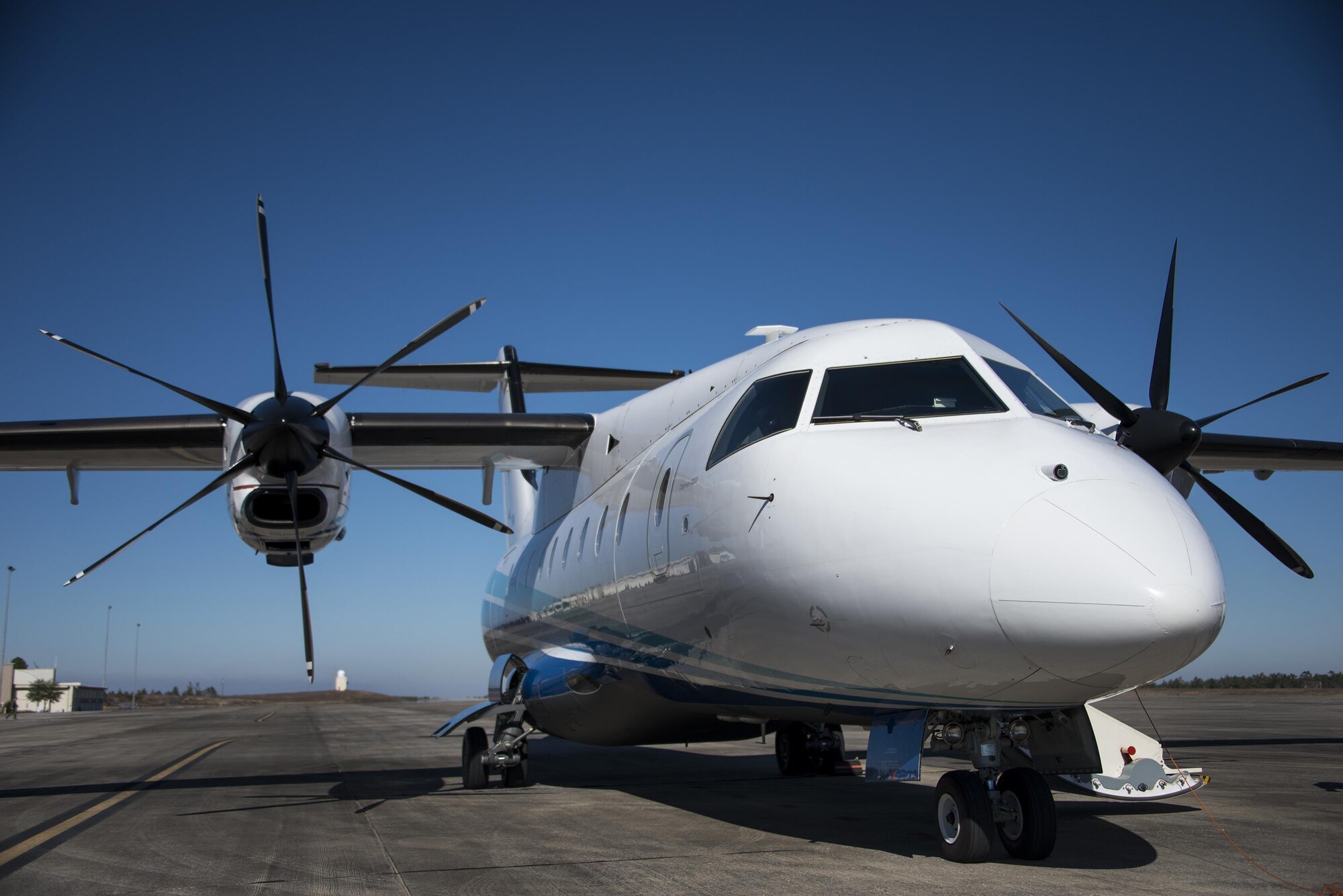 A C-146A sits on the 919th Special Operations Wing flightline Jan. 28 at Duke Field, Fla. The 5th Special Operations Squadron began training reserve and active-duty Airmen in the aircraft in December. A new 919th SOW squadron dedicated to the Wolfhound will stand up in 2015. (U.S. Air Force photo/Tech. Sgt. Jasmin Taylor)