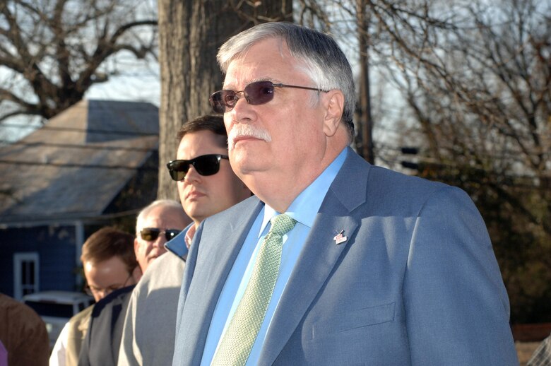Tom Cayce, who retired as the deputy chief of Planning, Programs and Project Management for the Nashville District in 2011, attends the dedication of the Tennessee-Tombigbee Waterway Transportation Museum in Columbus, Miss., Feb. 6, 2015.