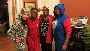 Women attend a kick-off event for Tapestry Young Women's Ministry at Liberty
Park Welcome Center on Joint Base Andrews, Md., Jan. 23, 2015.  "The purpose
of the event was to introduce to the Andrews' community a group that caters
to the spiritual side of life while encouraging an environment that fosters
relationship with women of similar faith and interests." (U.S. Air Force photo/Makeda Knott)
