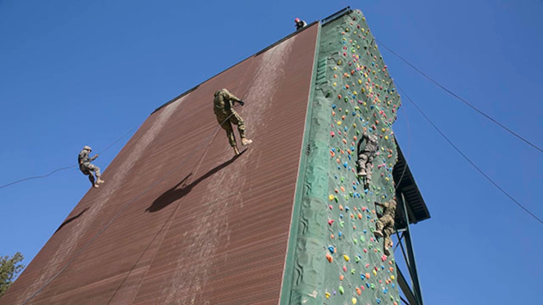 Republic of Korea and U.S. Marines rock climb and rappel during Korean Marine Exchange Program 15-17 Feb. 8 at the Minam-ri Mountain Warfare Training Facility, Pohang, Republic of Korea. This training increased the Marines’ ability to confidently navigate a rock face or any obstacle they may face in mountainous terrain. The overarching goal of KMEP is to enhance and improve the interoperability of ROK and U.S. Marine Corps forces. The ROK Marines are with Company 6, 32nd Battalion, 1st ROK Marine Division. The U.S. Marines are with Company K, 3rd Battalion, 3rd Marine Regiment, currently assigned to 4th Marine Regiment, 3rd Marine Division, III Marine Expeditionary Force under the unit deployment program. (U.S. Marine Corps photo by Pfc. Cedric R. Haller II/Released)