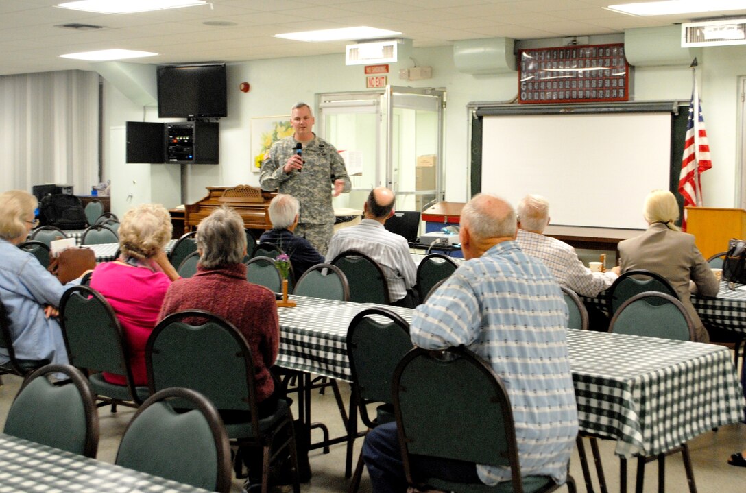 Lt. Col. Thomas Greco, Deputy District Jacksonville District's efforts to restore  historic flows to the Everglades with the Miami Springs Historical Society Feb. 5 in Miami Springs, Fla.