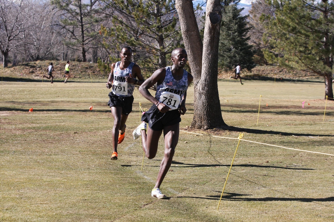 Gold Medalist Army Pfc. Stanley Kebenei, USAR Ark. (bib 781) and  silver medalist Army Spc. Augustus Maiyo, Fort Carson, Colo. taking the lead at the 2015 Armed Forces Cross Country Championship.

The 2015 Armed Forces Cross Country Championship was held conducted in conjunction with the USA Track and Field Winter National Cross Country Championship in Boulder, Colo. on Feb. 7.