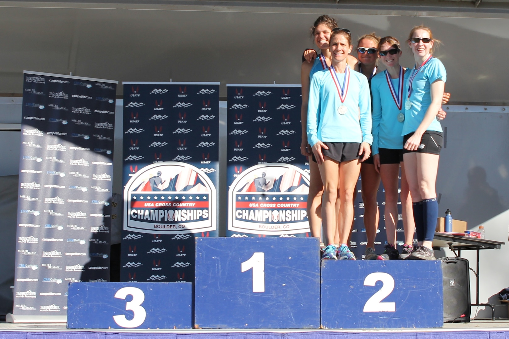 Air Force Women capture silver at the 2015 Armed Forces Cross Country Championship held conducted in conjunction with the USA Track and Field Winter National Cross Country Championship in Boulder, Colo. on Feb. 7

Air Force Team Members:  1st Lt. Katherine Ward, AF WCAP, Colorado Springs, Colo.; Lt. Col. Brenda Schrank, Joint Base Andrews AFB, Md.; 2nd lt. Magin Day, Ramstein AFB, Germany; Maj. Charlotte Portlock, U.S. Air Force Academy, Colo.; 2nd lt. Samantha Morrison, AF WCAP, Colorado Springs, Colo.; Capt. Cindy Dawson, U.S. Air Force Academy, Colo.
