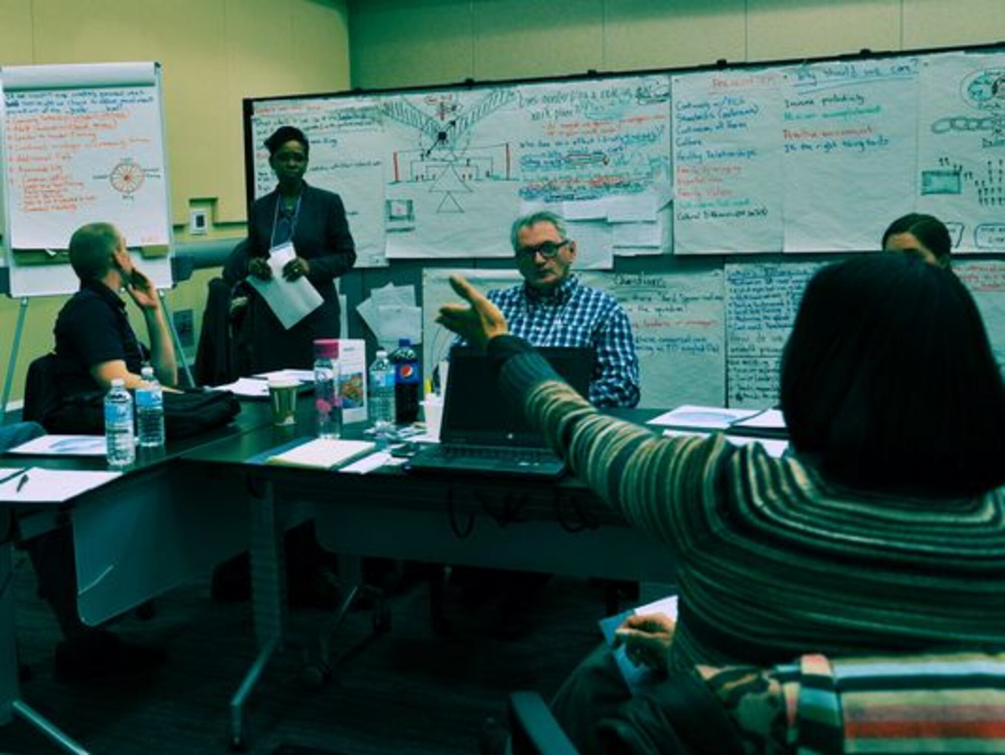 Barry Newman, center, participates in a working group session at the Air Force Sexual Assault Prevention Summit, Jan. 12-16 at Joint Base Andrews, Maryland.  Newman represented Keesler at the conference as a victim advocate specialist. (Courtesy photo)