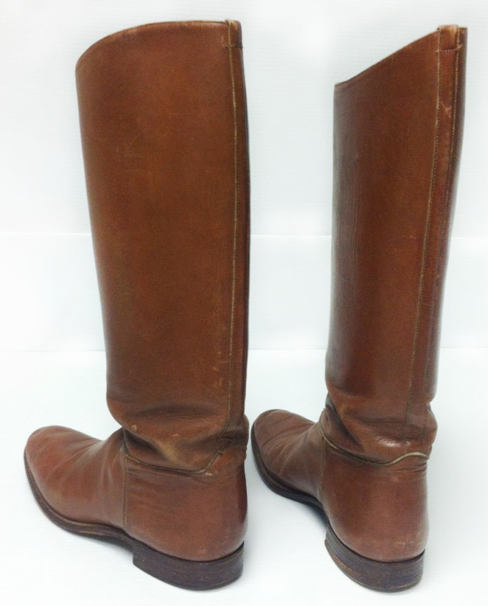 Leather riding boots were worn by members of the U.S. Cavalry Units during World War I. The tall shafts of these riding boots helped to protect cavalry soldiers' lower legs from debris kicked up by their horses, as well as protecting from riding impact against their horses. Horses were used during WWI for logistical support and reconnaissance, as well as for pulling equipment such as field guns, supply wagons and ambulances. (U.S. Air Force photo)