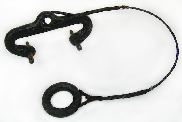 This is a balloon hook. Most of the balloons and balloon accessories used by the U.S. during World War I were produced in France, as the balloon industry in France had been in full production for at least 10 years prior to the United States' entry into the war. (U.S. Air Force photo)