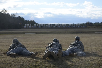 A team of California Army National Guard Soldiers won their third title in a row at the U.S. Army Small Arms Championship at Fort Benning, Ga., Feb. 1-7, 2015. They fired in more than 20 matches using rifle and pistol against teams from the Reserves, Active Duty and ROTC. Team California took home the top trophy but also brought in numerous other team and individual awards that tested their stamina, aim, and knowledge of multiple guns and targeting scenarios. Image is from the competition and not necessarily of Team California. 