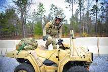 Airmen from the Special Tactics Training Squadron, 24th Special Operations Wing, Hurlburt Field, Fla., learn how to operate all-terrain vehicles during advanced tactical vehicle training at Eglin Range, Fla., Feb 1-4, 2015. The STTS trains special operations forces, including combat controllers and special tactics pararescueman, for rapid global employment to enable airpower success in austere and hostile environments. (U.S. Air Force photo by Senior Airman Christopher Callaway/Released)