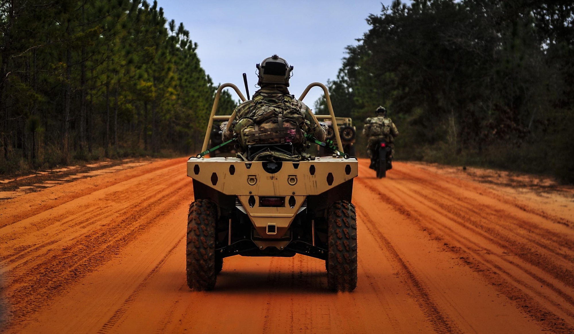 Airmen from the Special Tactics Training Squadron, 24th Special Operations Wing, Hurlburt Field, Fla., learn how to operate all-terrain vehicles during advanced tactical vehicle training at Eglin Range, Fla., Feb 1-4, 2015. The STTS trains special operations forces, including combat controllers and special tactics pararescueman, for rapid global employment to enable airpower success in austere and hostile environments. (U.S. Air Force photo by Senior Airman Christopher Callaway/Released)