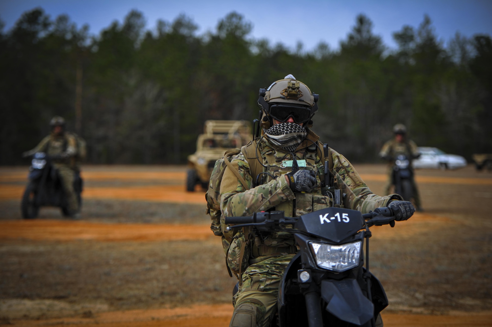 Airmen from the Special Tactics Training Squadron, 24th Special Operations Wing, Hurlburt Field, Fla., learn how to operate all-terrain vehicles during advanced tactical vehicle training at Eglin Range, Fla., Feb 1-4, 2015. The STTS trains special operations forces, including combat controllers and special tactics pararescueman, for rapid global employment to enable airpower success in austere and hostile environments. (U.S. Air Force photo by Senior Airman Christopher Callaway/Released)