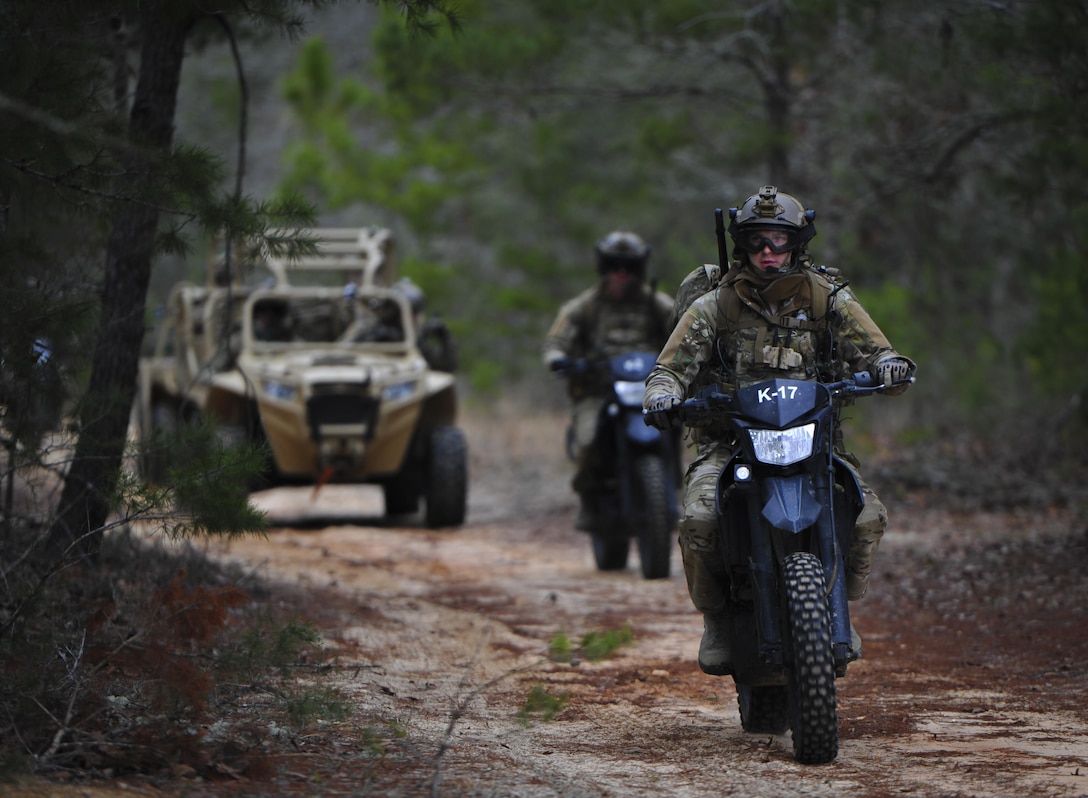 Airmen from the Special Tactics Training Squadron, 24th Special Operations Wing, Hurlburt Field, Fla., learn how to operate all-terrain vehicles during advanced tactical vehicle training at Eglin Range, Fla., Feb 1-4, 2015. The STTS trains special operations forces, including combat controllers and special tactics pararescueman, for rapid global employment to enable airpower success in austere and hostile environments. (U.S. Air Force photo by Senior Airman Christopher Callaway/Released)