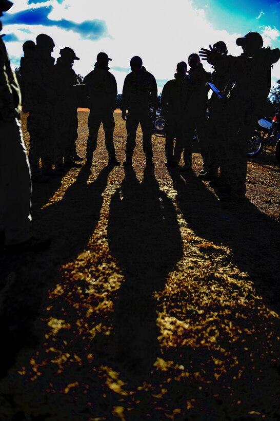 Members from the Special Tactics Training Squadron, 24th Special Operations Wing, Hurlburt Field, Fla., learn how to ride dirt bikes during an advanced tactical vehicle training at Eglin Range, Fla., Feb. 1-4, 2014. The STTS delivers advanced and special tactics skills to a wide variety of joint special operations career fields, including combat controllers and special tactics pararescuemen. (U.S. Air Force photo by Senior Airman Christopher Callaway/Released)
