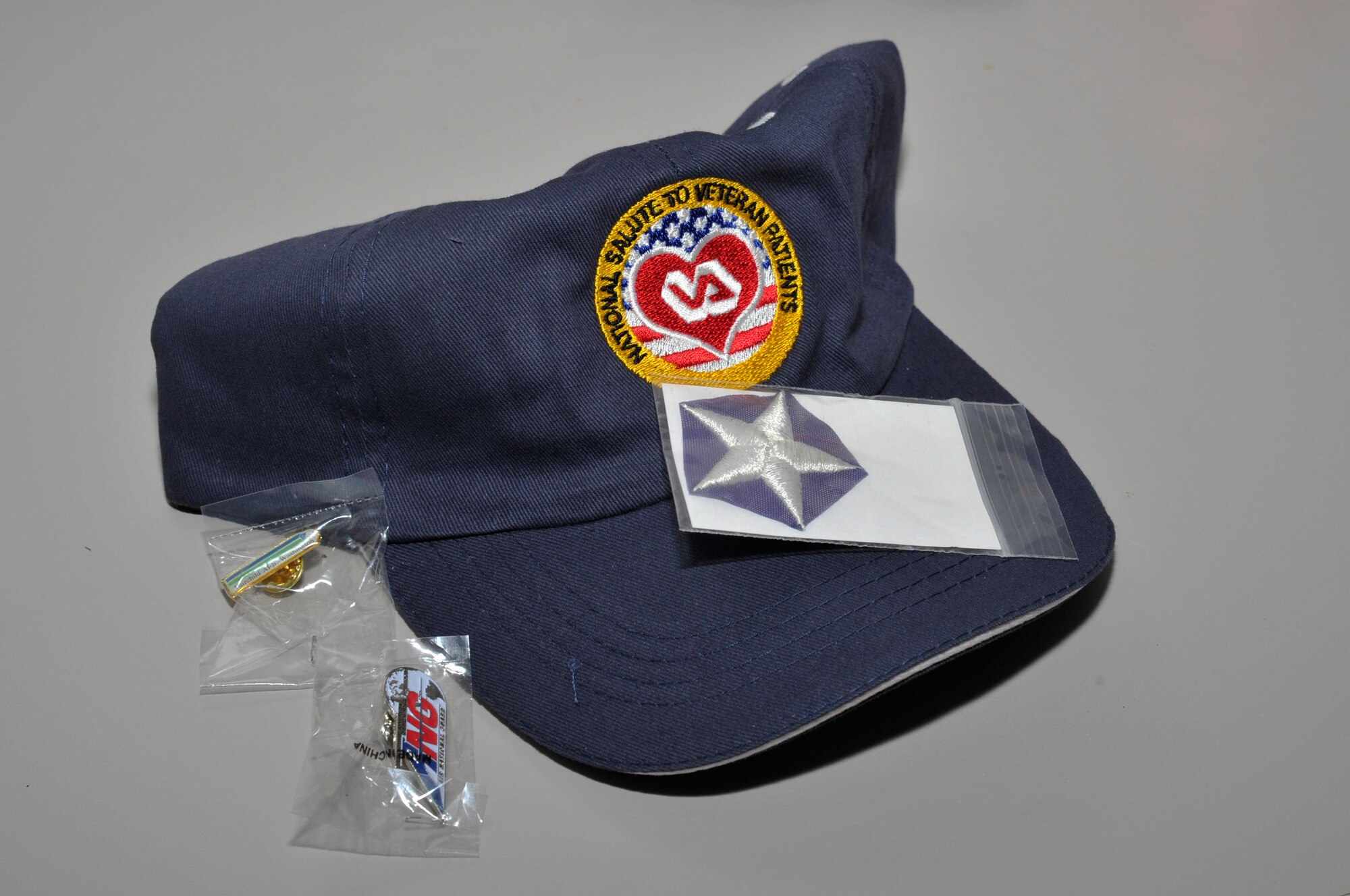 A hat and other items were presented to veterans during National Salute to Veteran Patients Feb. 11, 2015, in Spokane, Wash. The National Salute to Veteran Patients is held every year during the second week of Feb. and also provides opportunities for the surrounding communities to volunteer at the veteran medical centers. (U.S. Air Force photo/Airman 1st Class Nicolo J. Daniello)