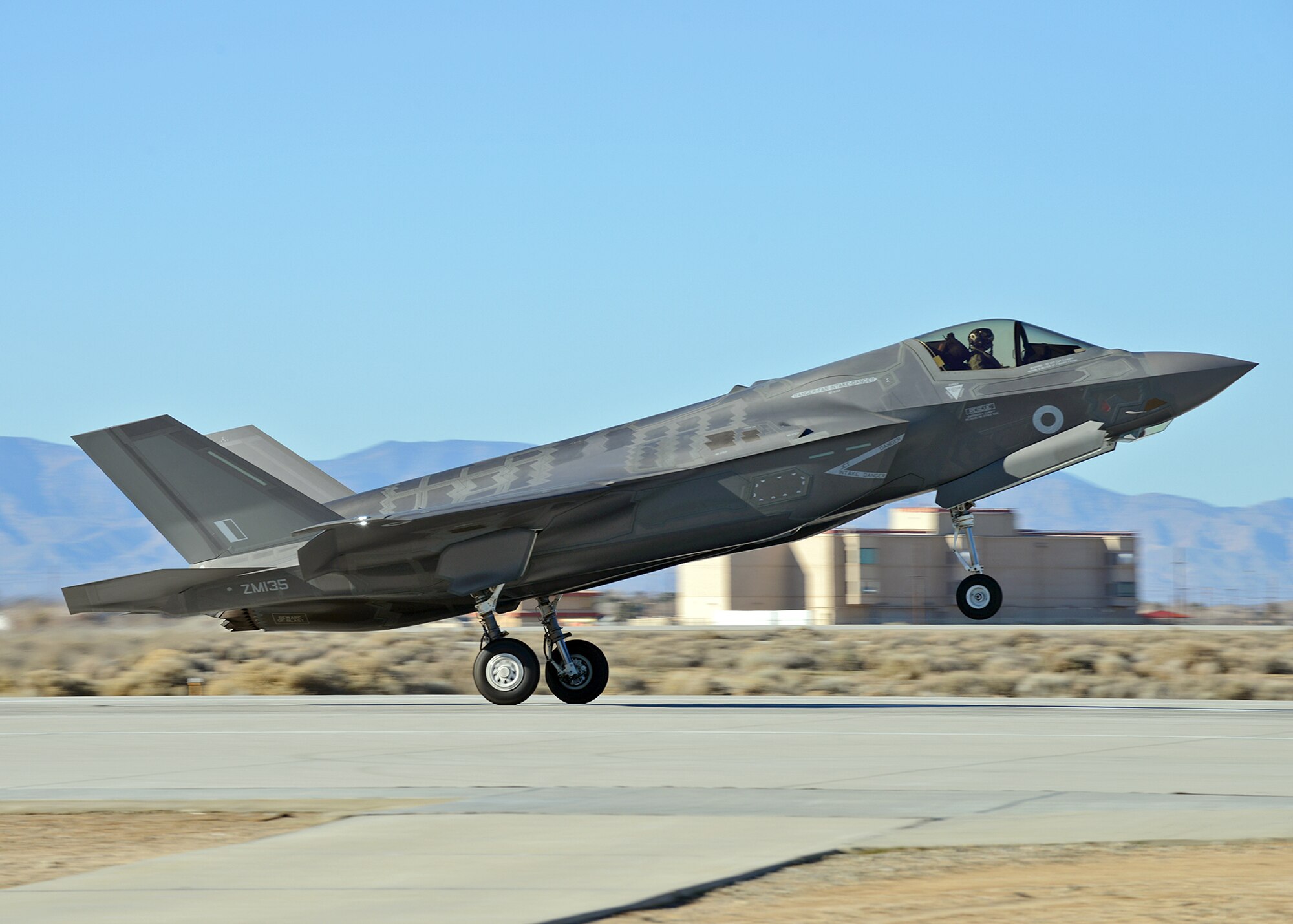 The Royal Air Force 17 (Reserve) Squadron recently celebrated their centenary Feb. 9, 2015. The centenary comes on the cusp of the joint squadron, comprised of Royal Navy and RAF personnel, receiving the United Kingdom’s first F-35B Lightning II, known as BK-1, on Jan. 13 for operational testing and evaluation here at Edwards. (U.S. Air Force photo by Jet Fabara)