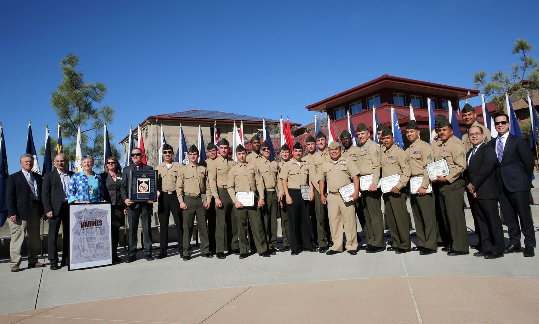 Brig. Gen. Edward D. Banta and Minh Le, Director of the SunShot Initiative, host a graduation ceremony at the 14 Area barracks for twenty transitioning service members from the U.S. Department of Energy SunShot Initiative Pilot Solar Energy Training Program, Feb. 13

This pilot program is enabled by the Department of Defense's Skillbridge initiative, which allows exiting military personnel to pursue civilian job training, employment skills training, apprenticeships and internships up to six months prior to their End of Active Service date.

Brig. Gen. Edward D. Banta is the Commanding General of Marine Corps Installations-West, Marine Corps Base Camp Pendleton.
