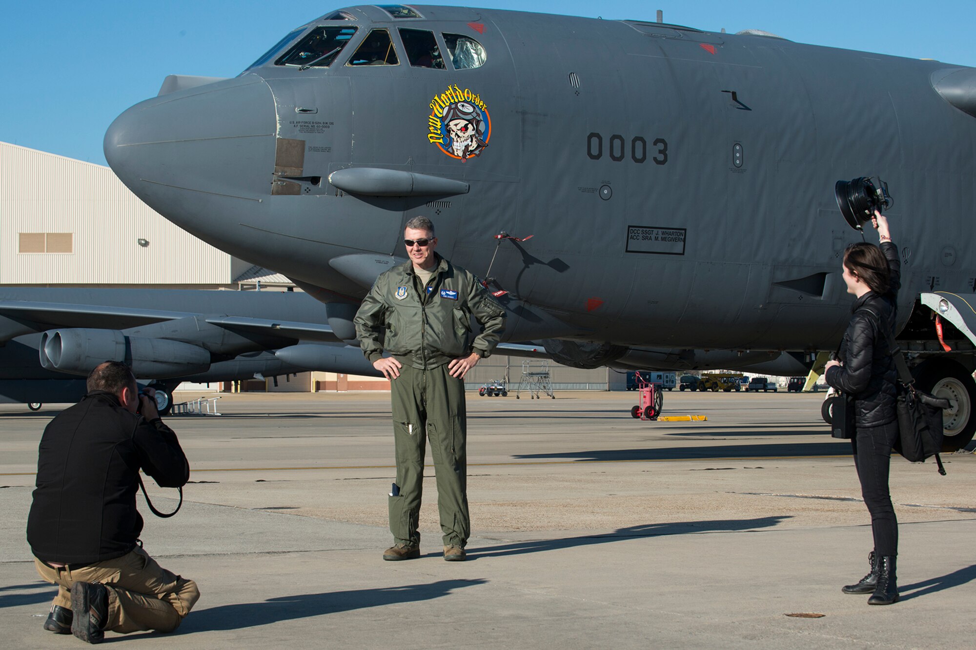 U.S. Air Force Lt. Col. Robert Van Hoy is the subject of an Air Force Reserve Command recruiting project, Feb. 7, 2015, Barksdale Air Force Base, La. The team from RCP Photography visited the 307th Bomb Wing during the February Unit Training Assembly to take video and photos of Airmen in their work environments which will be used for recruiting purposes. (U.S. Air Force photo by Master Sgt. Greg Steele/Released)