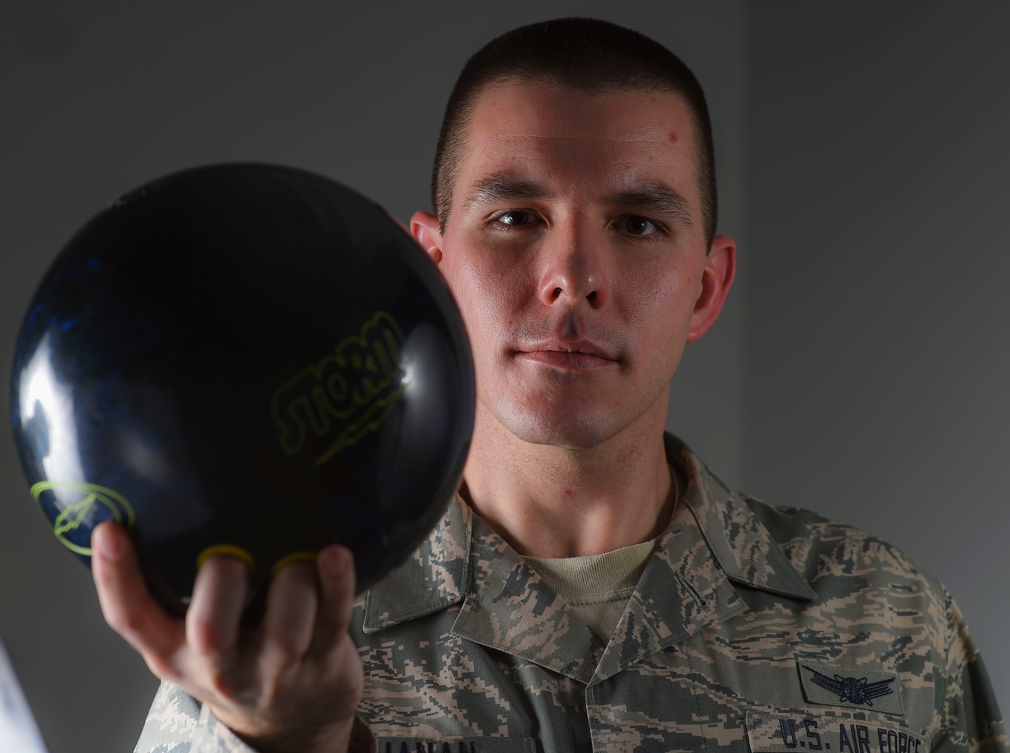 Staff Sgt. William Buchanan, 2nd Space Warning Squadron space operator, competed in the Military Bowling Championship Jan. 16-25, 2015, in Las Vegas, Nevada. Buchanan and his bowling team took 15th place out of 262 other teams during the championship. (U.S. Air Force photo by Airman 1st Class Samantha Saulsbury/Released)