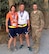Chief Master Sgt. Michelle Moyer, 270th Engineering and Installation Squadron, Senior Master Sgt. Timothy Siffel, 201st Red Horse Squadron and Lt. Col. Geno Rapone, 270th EIS pose for a photo after Moyer and Siffel completed the Air Force Marathon held on a deployed location last year. (U.S. Air National Guard submitted photo/Released)
