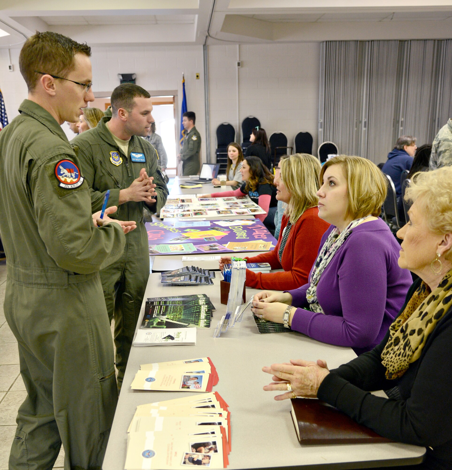 There were 20 attendees at the newly revamped Tinker Family Orientation, which was held Feb. 6 at the Tinker Chapel. The family-friendly briefing and information fair welcomes military members, as well as spouses and children. The orientation begins at 7:30 a.m. on the first and third Friday of every month. The information fair features base organizations such as TRICARE, Balfour Beatty and the School Liaison Program that have valuable information and knowledge for the service members and their families. For more information on the orientation, call the Airman and Family Readiness Center at 739-2747. (Air Force photo by Kelly White)
