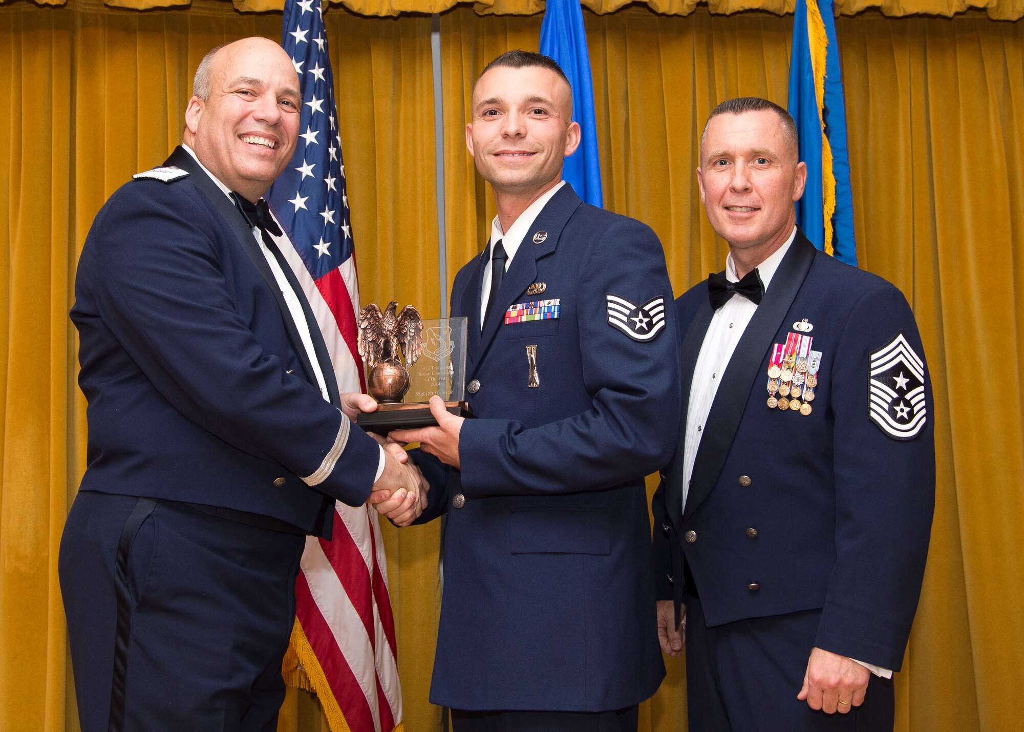 Honor Guardsman of the Year was awarded to Staff Sgt. John C. Hicks, 452nd Force Support Squadron (March Air Reserve Base, California). (U.S. Air Force photo by Ethan Wagner)