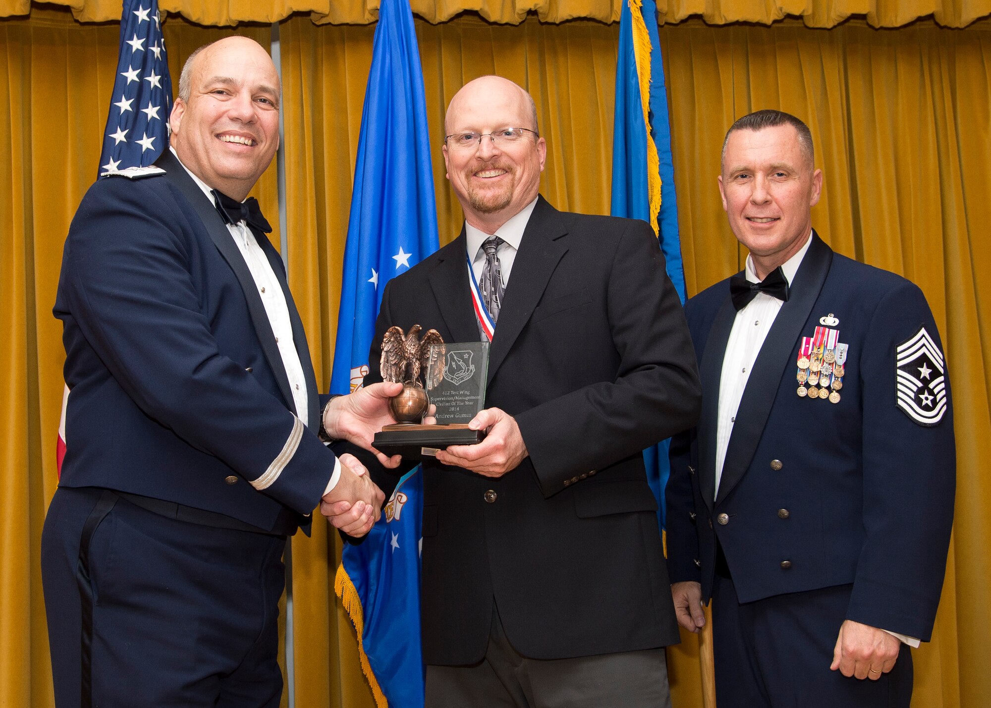 Supervisor/Management Civilian of the Year Andrew Gumm, 412th Communications Squadron. (U.S. Air Force photo by Ethan Wagner)