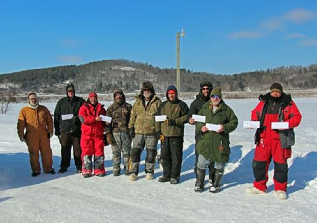 Winners of the First Annual Hammond Lake Ice Fishing Tournament Sunday, February 15th.