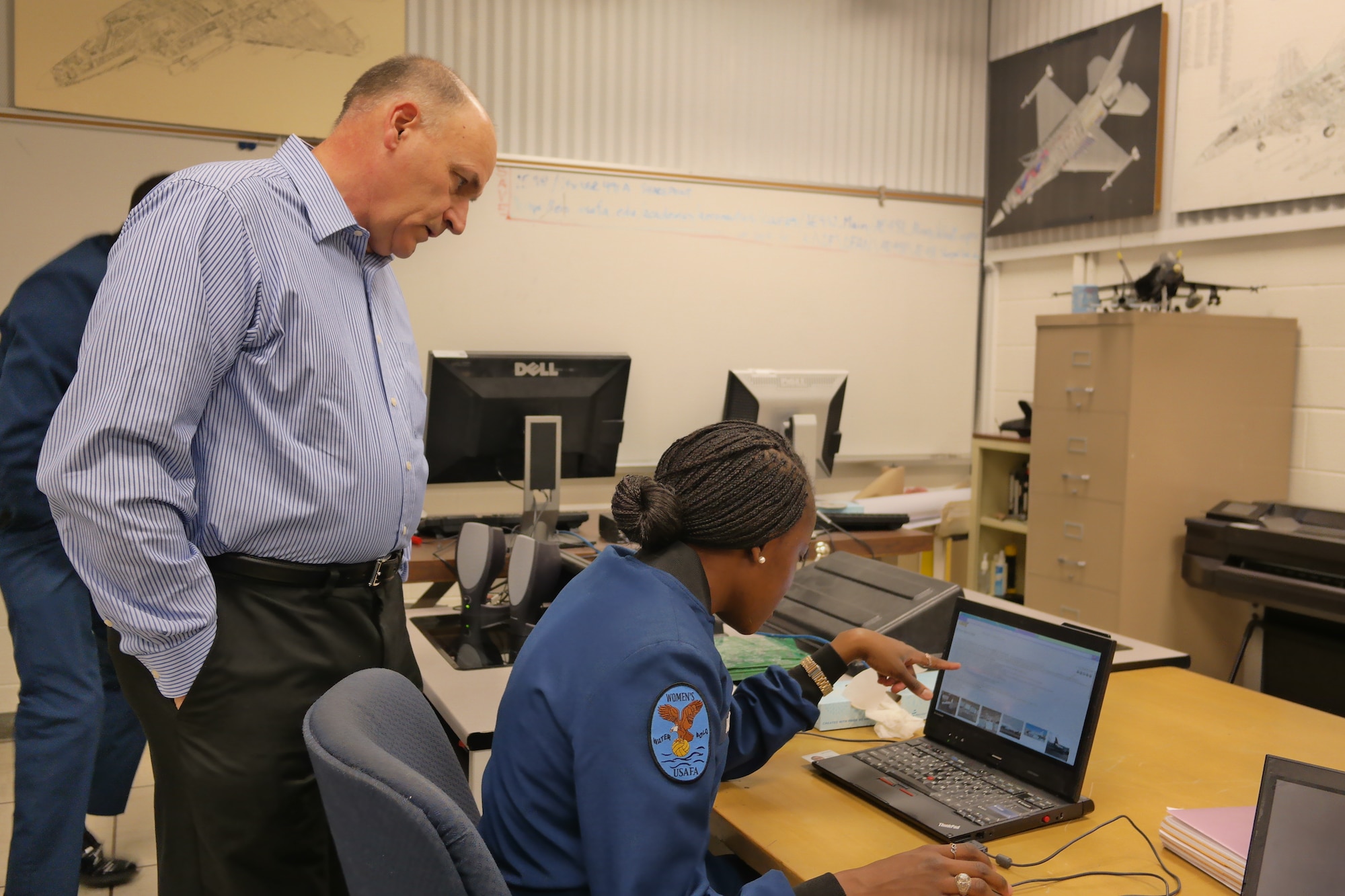 Dr. Steven Brandt leads the Academy's Aeronautical Department's aircraft design class here. (Amy Gillentine) 