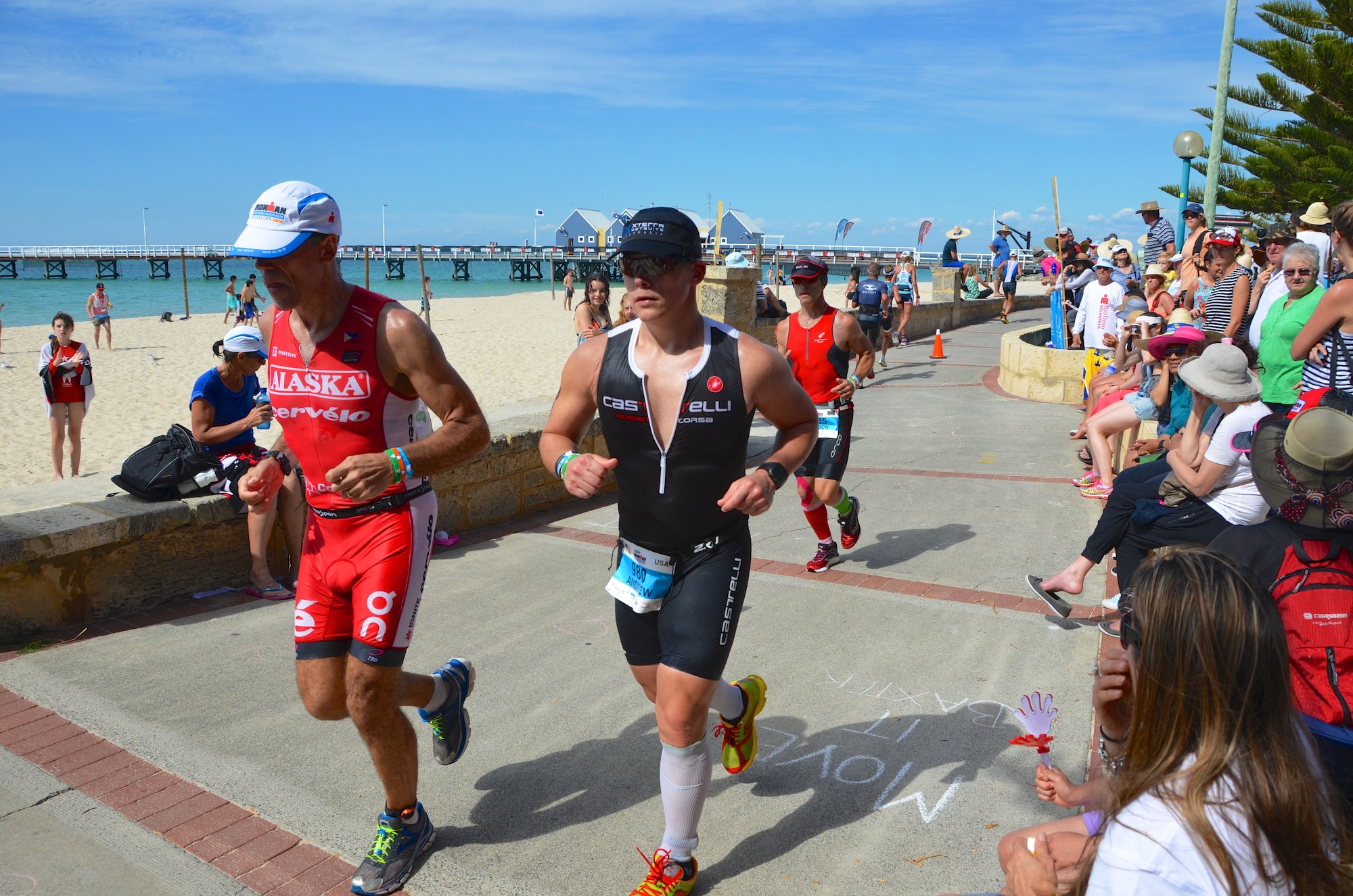 Col. Andrew Meadows, 39th Medical Group commander, competed alongside 2,000 international competitors during the 2014 IRONMAN competition in Busselton, Australia in early December. An IRONMAN race consists of a 2.4-mile swim, 26.2-mile run and 112-mile bike ride, which equals an overall 140.6-mile challenge. Meadows completed the IRONMAN in 11 hours 58 minutes.  (Courtesy photo)