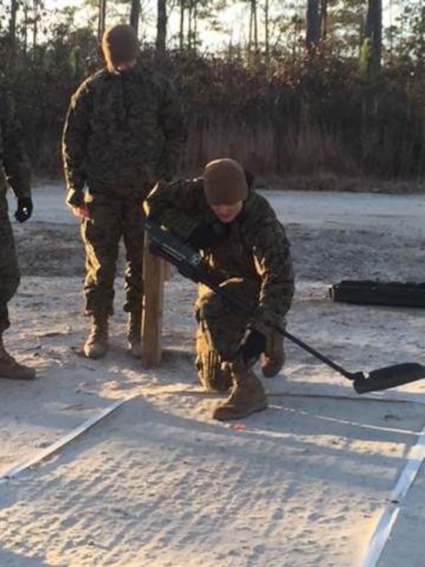 Marines of BCE 11-15 learn marking techniques.