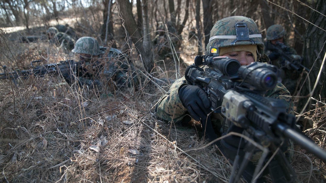 Republic of Korea and U.S. Marines assault enemy defensive positions during Korean Marine Exchange Program 15-17 Feb. 13 at the Cham Sae Mi Close-Quarters Battle Training Facility in Pohang, Republic of Korea. KMEP 15-17 is a regularly-scheduled, bilateral, small-unit training exercise, which enhances the combat readiness and interoperability of ROK and U.S. Marine Corps forces. The ROK Marines are with Company 6, 32nd Battalion, 1st ROK Marine Division. The U.S. Marines are with Company K, 3rd Battalion, 3rd Marine Regiment, currently assigned to 4th Marine Regiment, 3rd Marine Division, III Marine Expeditionary Force under the unit deployment program. 