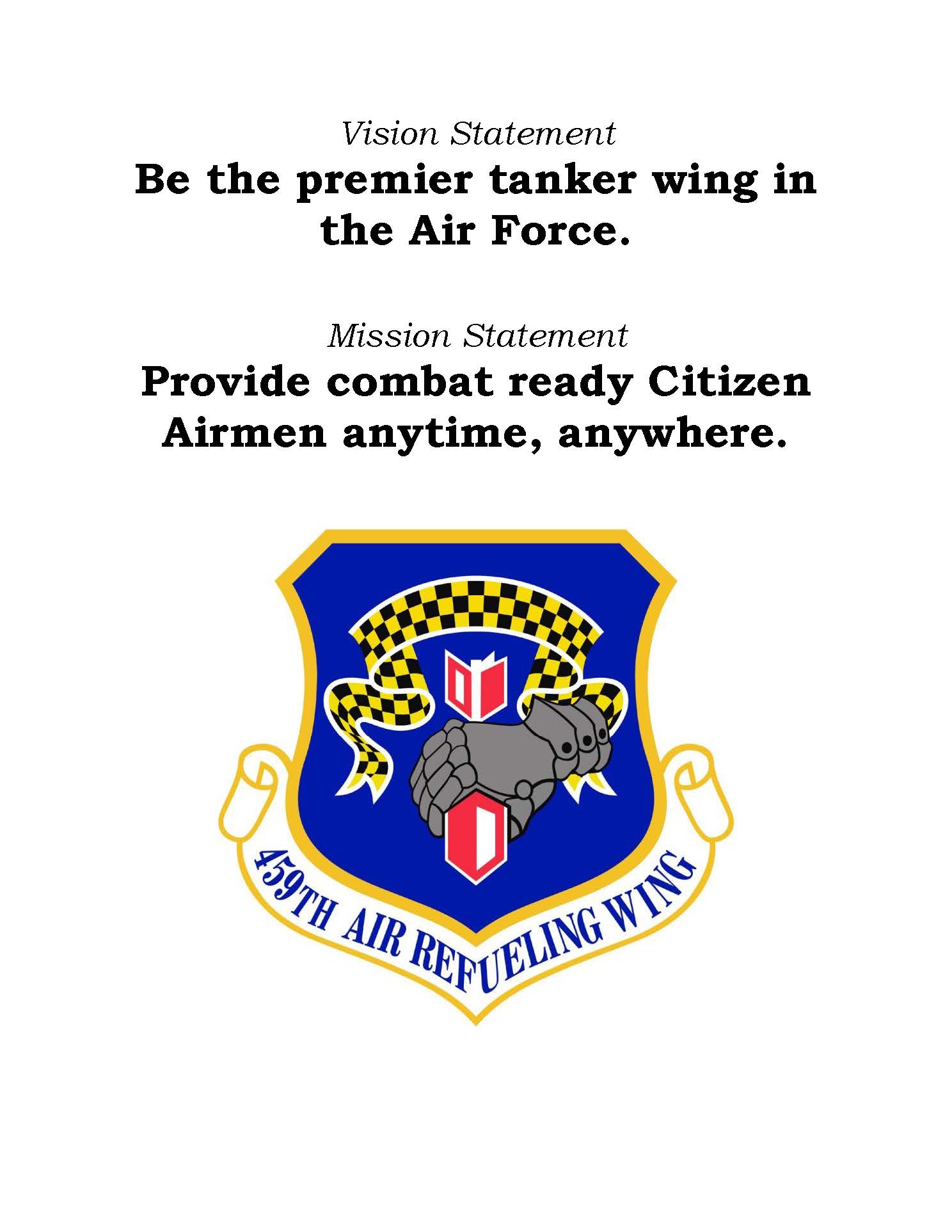 459 ARW Vision and Mission Statements
