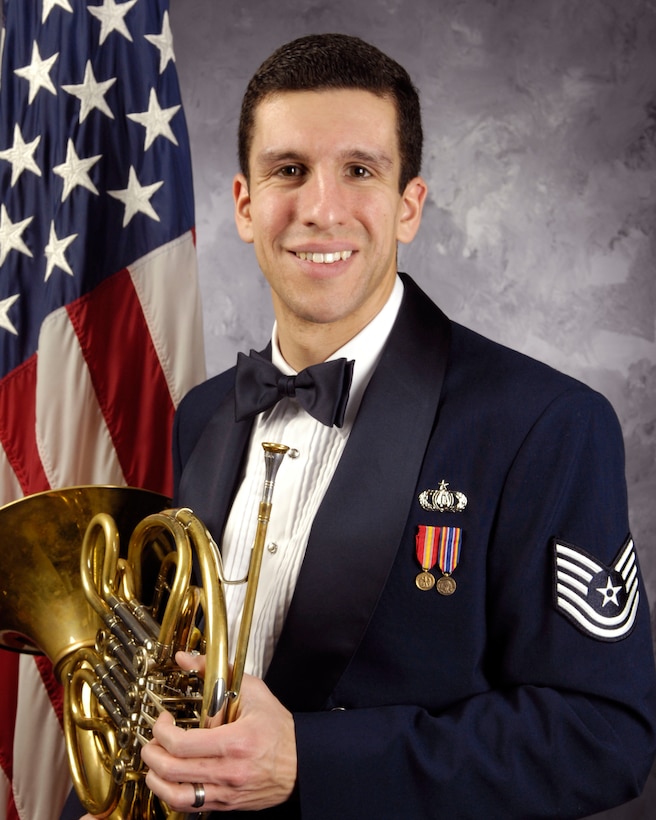 Technical Sgt. David Balandrin, a native of Salt Lake City, is looking forward to soloing in his hometown on the upcoming Concert Band and Singing Sergeants tour. (U.S. Air Force photo/released)
