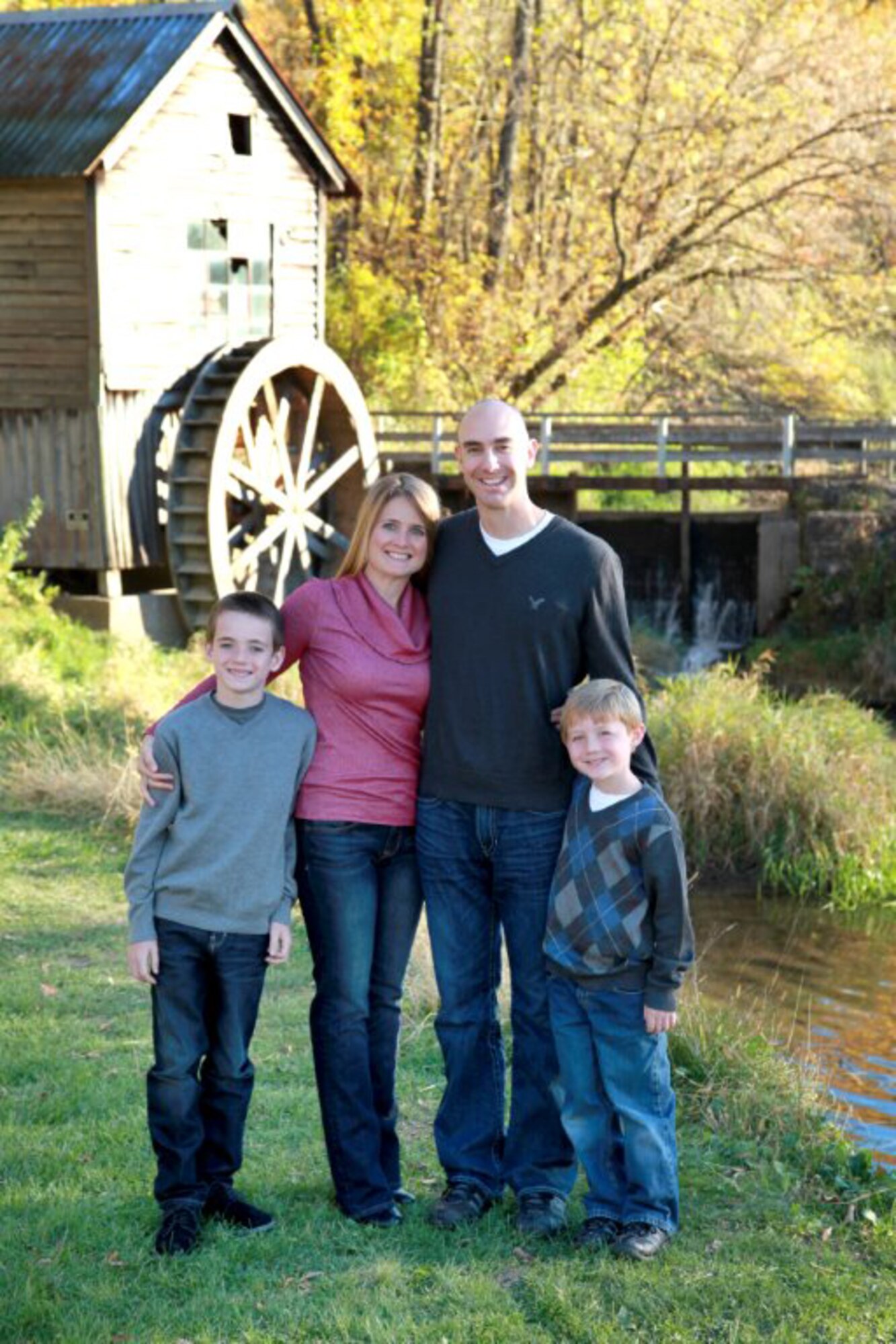 Senior Master Sgt. Craig A. Mortvedt, Cheryl (Wife), Riley (Son, 11) and Alex (Son, 7).  (Photo courtesy of Tina Bazala Photography)