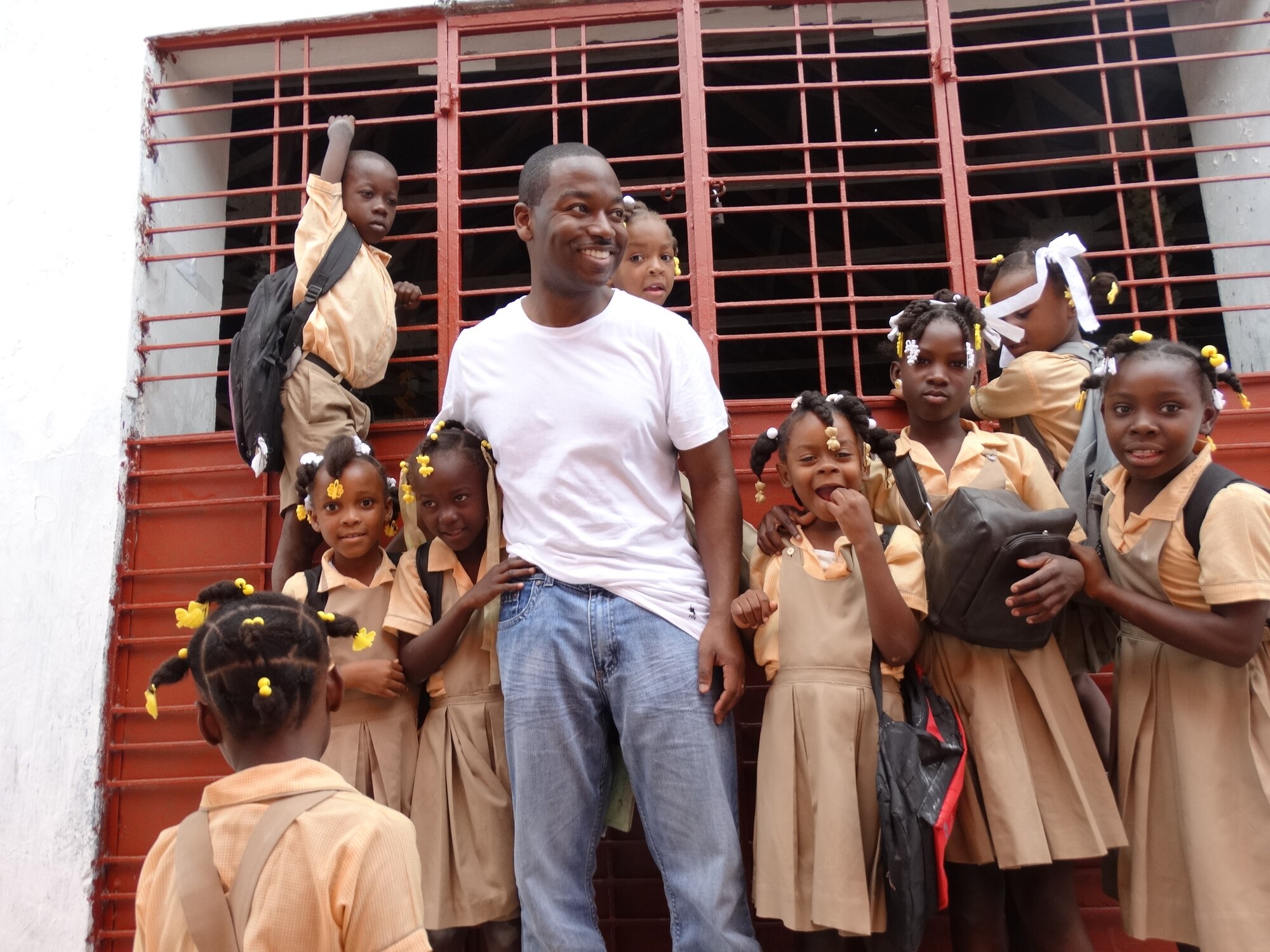 Maj. Stanley Michel, general dentist, 914th Aeromedical Staging Squadron, poses for a picture during a recent trip to the Macieux region of the Republic of Haiti. Michel participated in a humanitarian visit which provided hundreds with necessary medical care. (Courtesy photo by Maj. Stanley Michel)