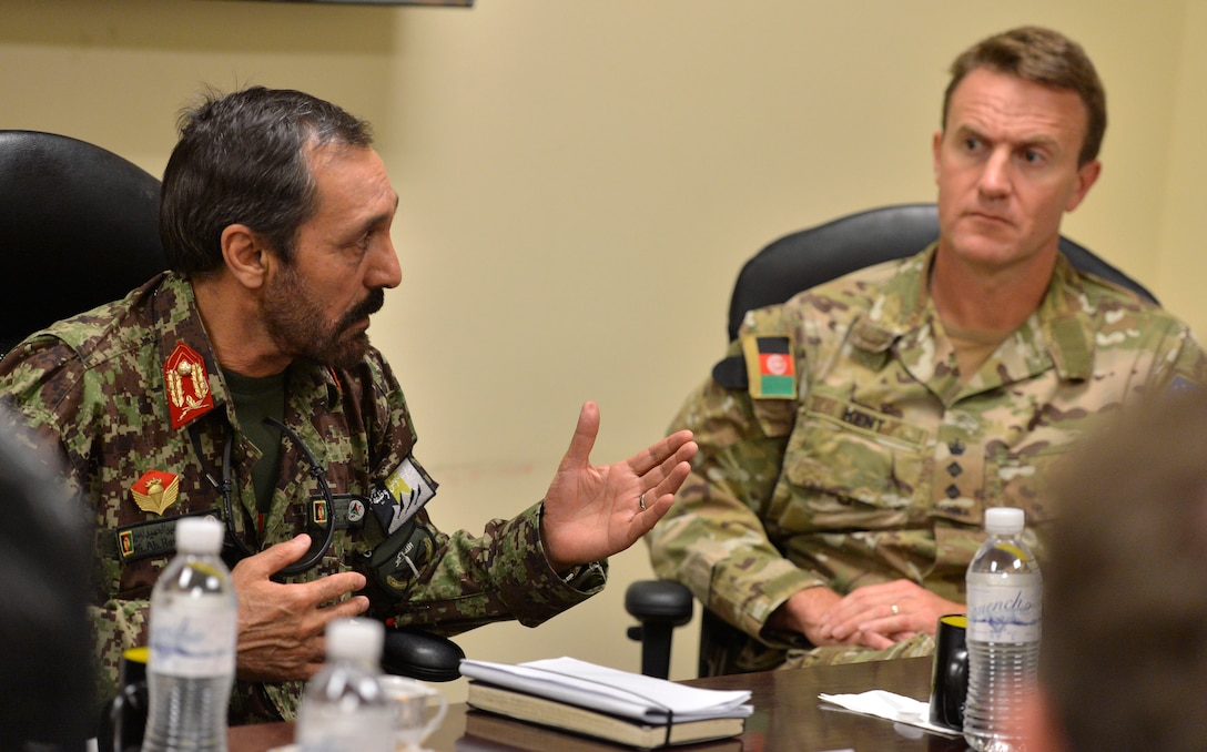 Afghan National Army Maj. Gen. Abdullah Hamid briefs U.S. Defense ...