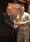 MAJ Joe Sahl (right), Acting Chief, Emergency Management, Fort Worth District accepts award for "Best Antiterrorism Program - Standalone Facility" on behalf of Fort Worth District Commander, from Mark Lewis, Army Deputy Chief Management Officer, Office of the Under Secretary of the Army (left) at the 2015 Annual Army Worldwide Antiterrorism Conference.
