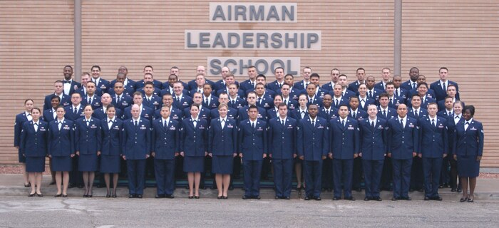 Members of Airman Leadership School Class 15-B pose prior to their graduation ceremony at Nellis Air Force Base, Nev., Feb. 12, 2015. These 76 Airmen have successfully completed their first Professional Military Education milestone by graduating this course. (Courtesy photo) 