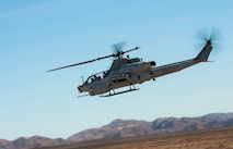A U.S. Marine Corps AH-1Z Super Cobra provides air support during Integrated Training Exercise 2-15 on Marine Corps Air Ground Combat Center Twentynine Palms, Calif., Feb. 12, 2015. The month-long exercise combined air and ground forces for Marines’ pre-deployment training. (U.S. Air Force photo/Airman 1st Class Apryl Hall)