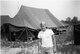 1951 Photo of Unknown individual at a bivouac location at Cedars of Lebanon State Park, Lebanon, Tennessee in June 1951 while deployed to Seward AFB, Tennessee in late 1951.  The 118th ACW Sq was further deployed to Nouasseur AB, French Morocco, North Africa on Christmas Eve 1951 in support of the Korean War effort. (Photo by NCANG Heritage Program)