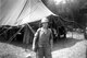 1951 Photo of Unknown individual in front of Operations Tent.  Kaufman is the name written on this photo but his name does not appear on the 118th ACW Activation Order.  He is probably an Active Duty member assigned to the 118th for this deployment.  This a bivouac location at Cedars of Lebanon State Park, Lebanon, Tennessee in June 1951 while deployed to Seward AFB, Tennessee in late 1951.  The 118th ACW Sq was further deployed to Nouasseur AB, French Morocco, North Africa on Christmas Eve 1951 in support of the Korean War effort. (Photo by NCANG Heritage Program)