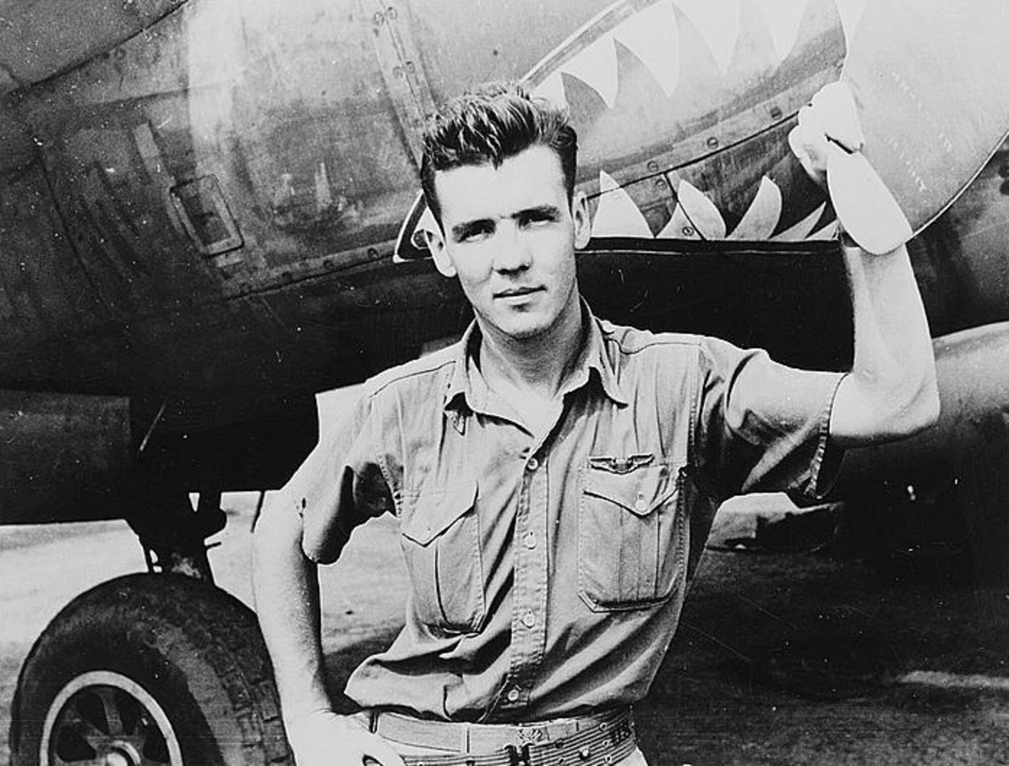 On March 8, 1944, Lt. Col. Thomas J. Lynch died after his P-38 Lightning was shot down a mile southwest of Aitape, New Guinea over a mangrove swamp. Lynch is the 35th Fighter Wing's all-time top ace with 20 aerial victories and remains missing-in-action. (U.S. Air Force historical photo/Released)