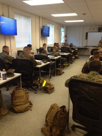 Marines in BE 4-15 learn about Safety and Operational Risk Management.