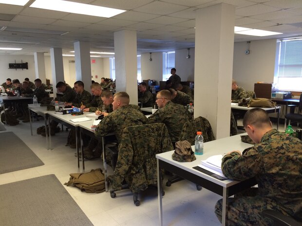 Marines in BEEEST 4-15 receive instruction on solid state devices.