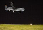 MELBOURNE, Australia (Feb. 21, 2015) - An RQ-4 Global Hawk prepares to land at Avalon Airport, Victoria marking the first historic landing in Australia in preparation for the 2015 Australian International Airshow and Aerospace & Defense Exposition. Approximately 100 U.S. personnel will showcase U.S. military aircraft, including the Air Force's F-22 Raptor, F-16 Fighting Falcon, RQ-4 Global Hawk, B-52 Stratofortress, and KC-135 Stratotanker and the Navy's P-8A Poseidon at the airshow. 