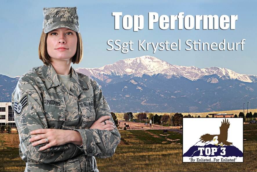 Staff Sgt. Krystal Stinedurf, 1st Space Operations Squadron, received the Top III Top Performer of the Month for December. Stinedurf set herself apart from her peers in December by managing communications security accounts for two squadrons and three 24/7 operation floors.  Additionally, Stinedurf prototyped 1 SOPS’s cyberspace risk management framework process and pushed critical system accreditations, seven months ahead of schedule.  Finally, as an information assurance officer, she audited two networks, validated 339 security criteria and commanded a five-year audit review, which identified and corrected nine critical vulnerabilities on a $1.3 billion satellite mission system.   Stinedurf’s dedication to the mission was recognized when she was selected as 1 SOPS’s NCO of the Year. 