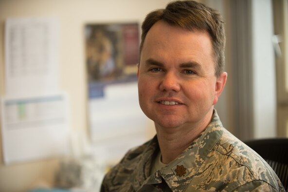 Maj. Matthew Boyd, 86th Airlift Wing chaplain, is one of 17 chaplains currently stationed at Ramstein Air Base, Germany, Feb. 23, 2014. Boyd joined the Air Force and pursued his passion in religion after finishing his career as a howitzer cannon crew member for the Army Reserve. (U.S. Air Force photo/ Senior Airman Jonathan Stefanko)