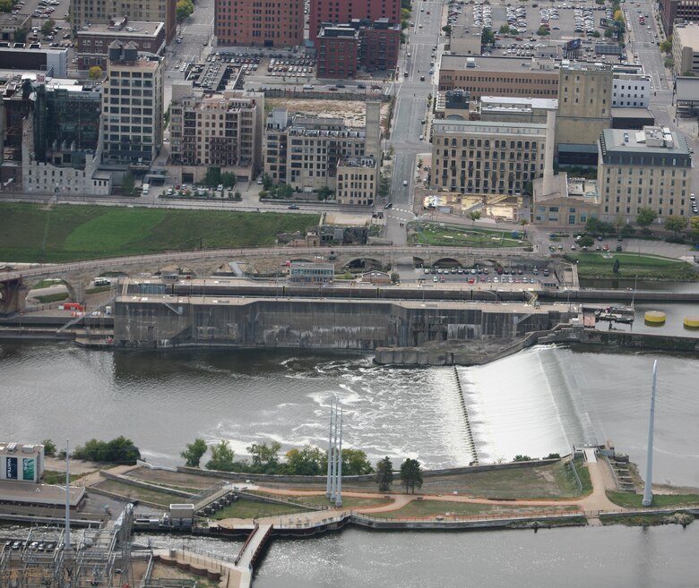 Upper St. Anthony Falls Lock and Dam, Minneapolis, Minnesota.