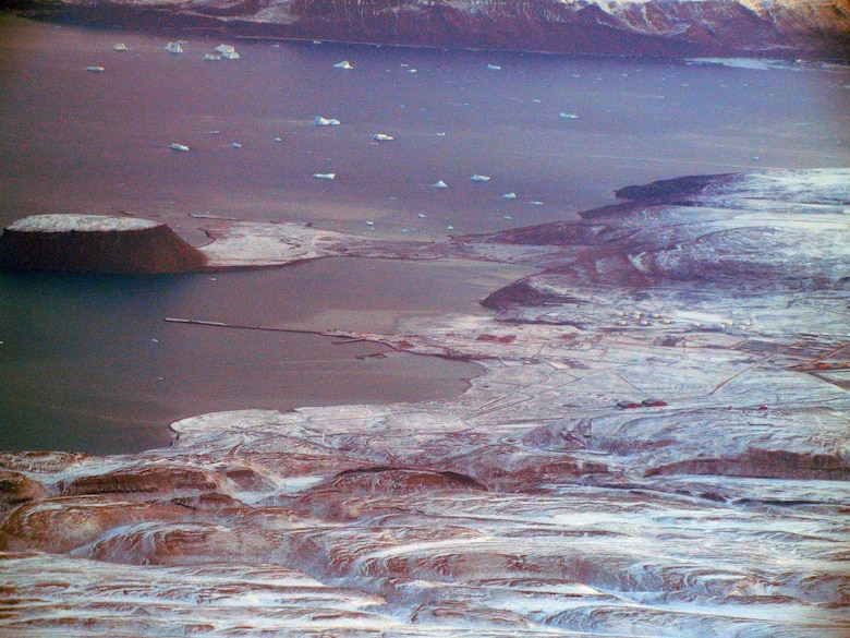 Aerial of Thule Air Base, Greenland (Arctic)