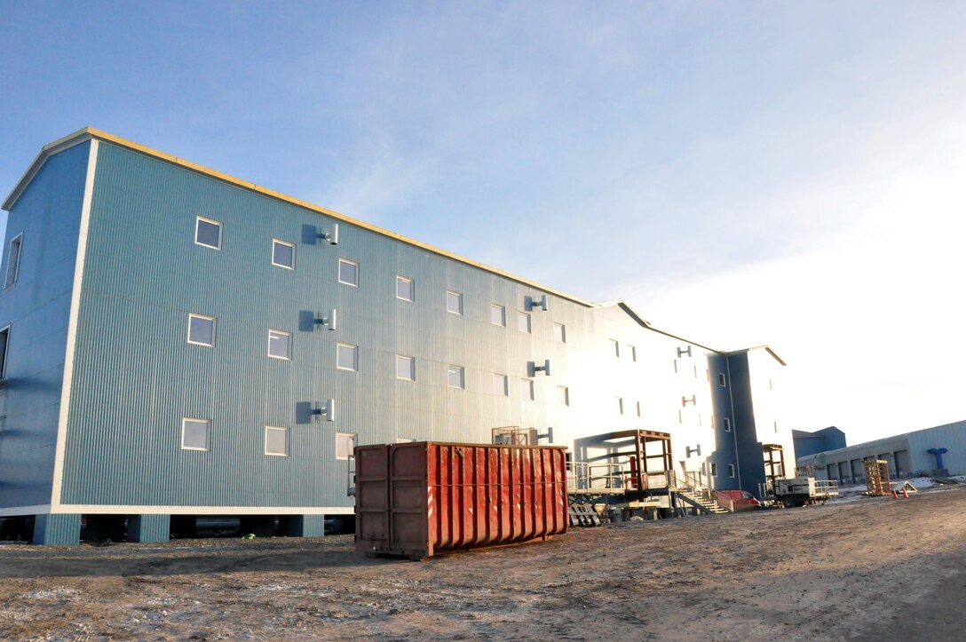 One of the dormatories under construction.