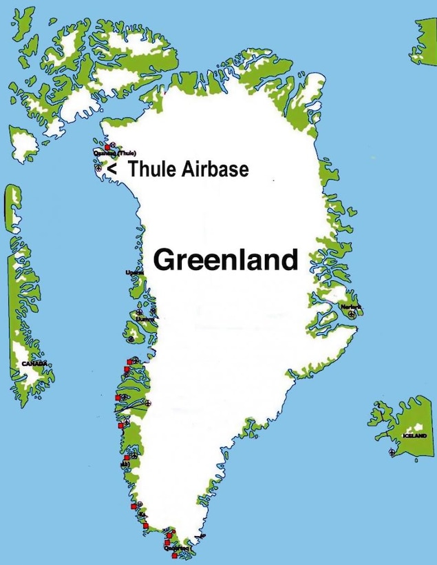 Area Map of Thule Air Base, Greenland (Arctic)